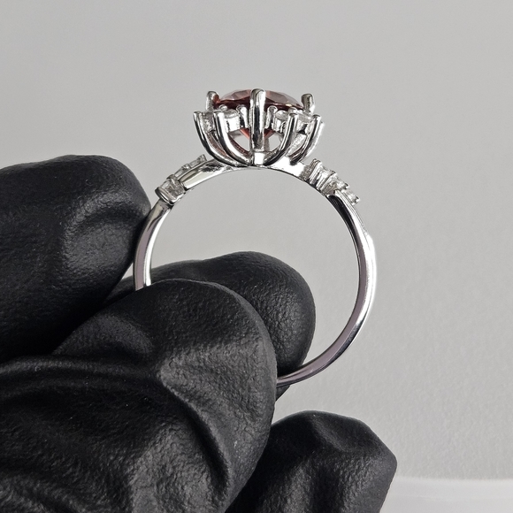 2ct Garnet Red Moissanite Ring - Picture 2 of 5